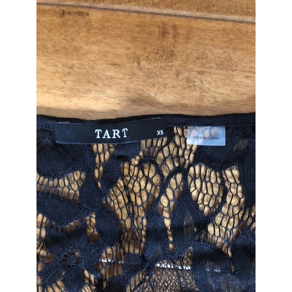 New Tart Lila Lace Black Overlay Dress SZ XS - Picture 4 of 6